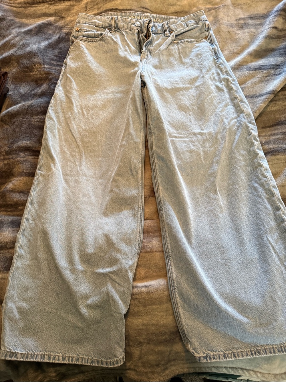American Eagle Outfitters Wide Leg Jeans in Light Blue